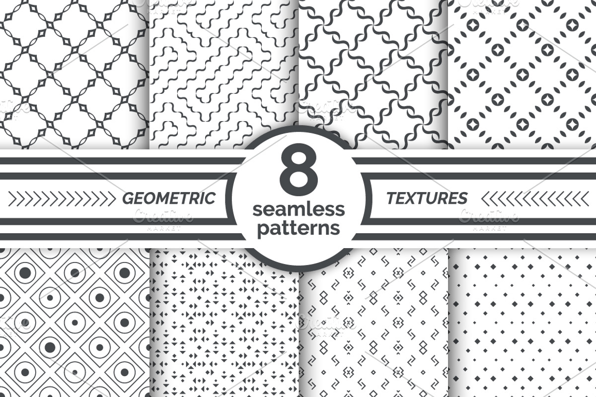 Set of geometrical seamless patterns, a Pattern Graphic by pattern shop (Photo 1 of 9)