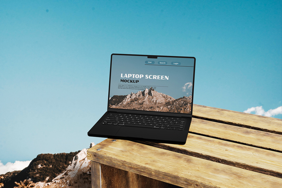 Laptop Screen Mockup, a Device Mockup by seulangagraphic (Photo 5 of 5)