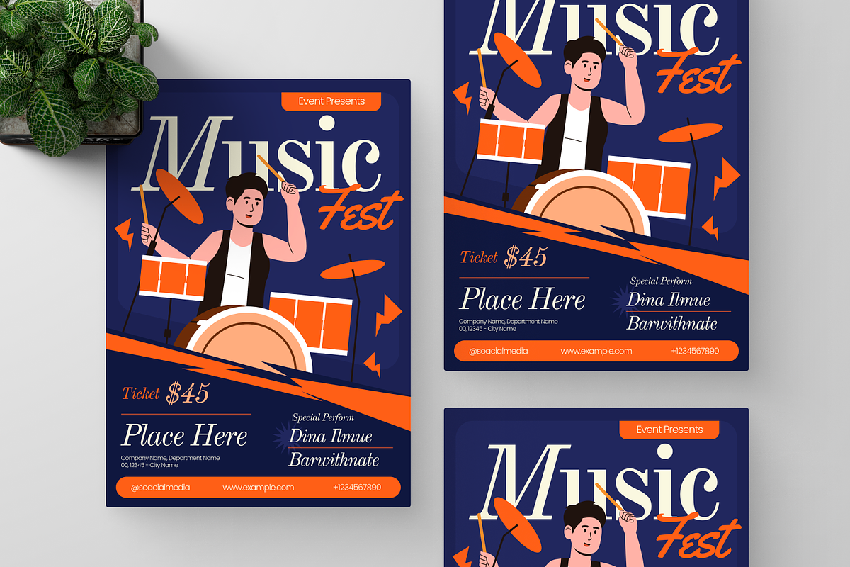 Music Festival Flyer, a Flyer Template by Annora Studio (Photo 3 of 6)