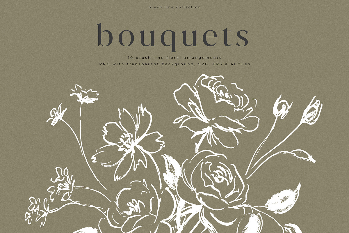 Hand Drawn Bouquets, a Decorative Illustration by PeDe Designs (Photo 1 of 10)