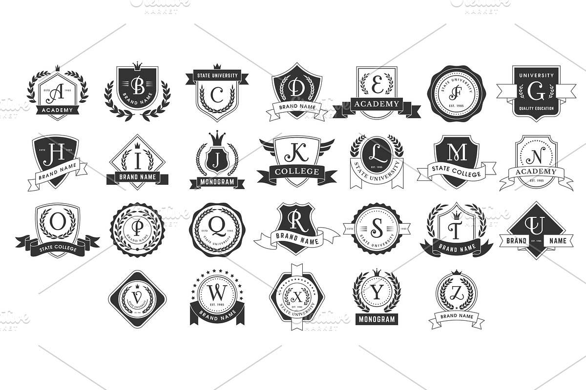 Monogram. Elegant premium, alphabet, an Illustration by Onyx