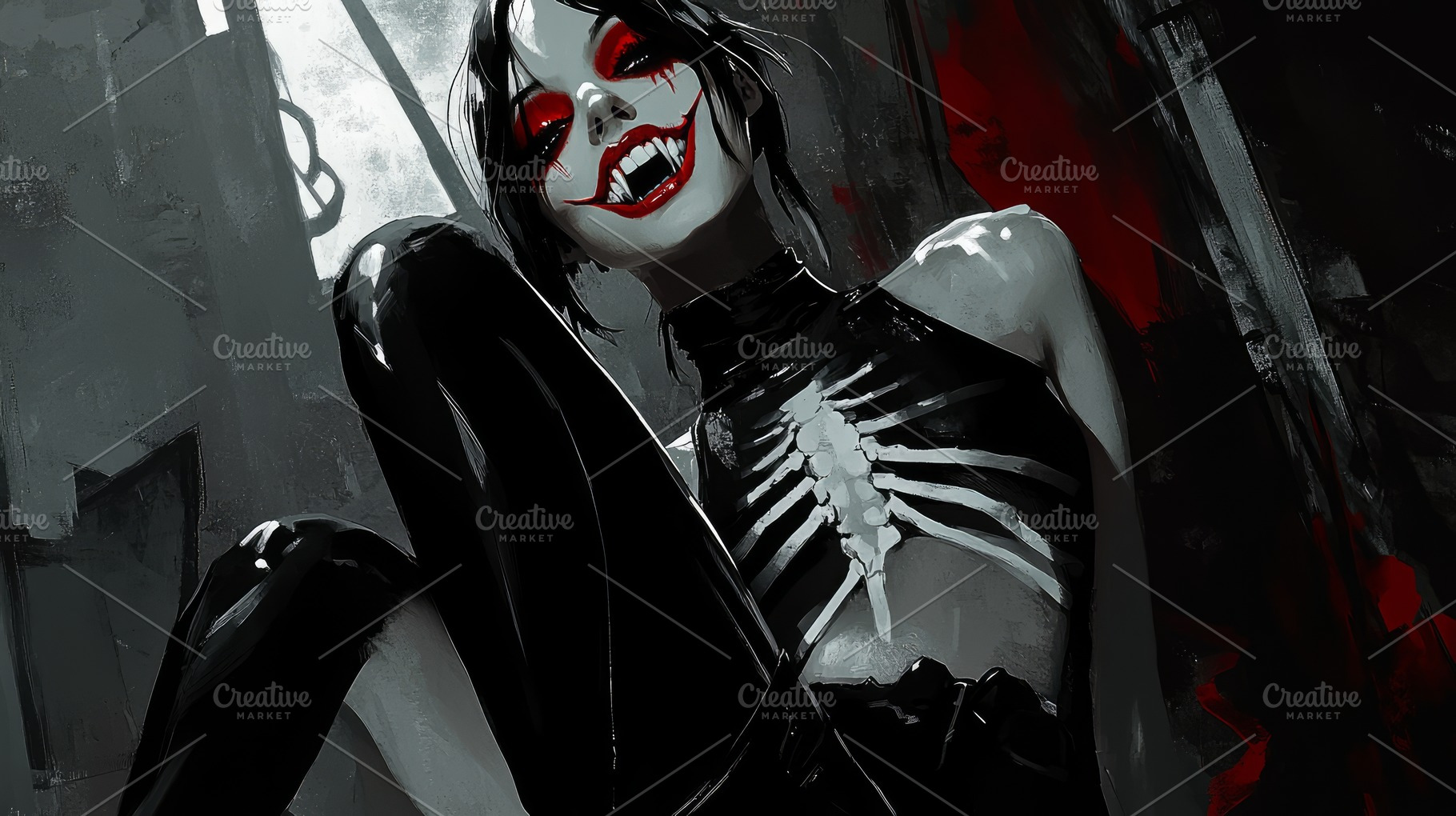 female vampire in skeleton costume, a Photo by Pictures for you!!!!!!!!!