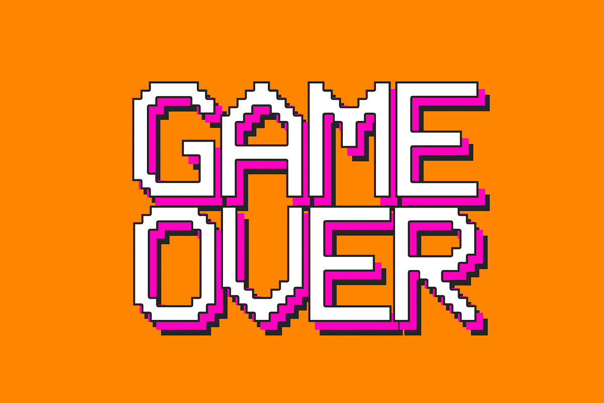 Game Over Text Effect, a Pattern Graphic by Xtrahive