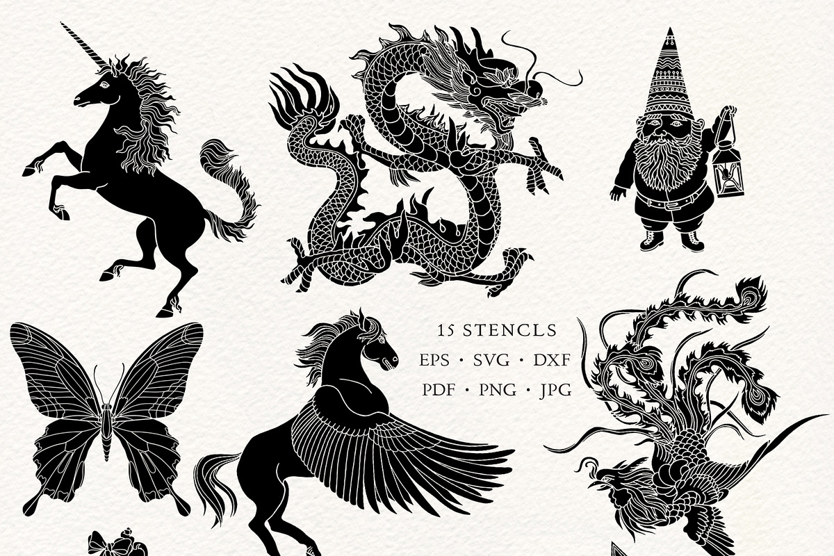 Line & Stencil Illustration Bundle, a Decorative Illustration by Olga ...