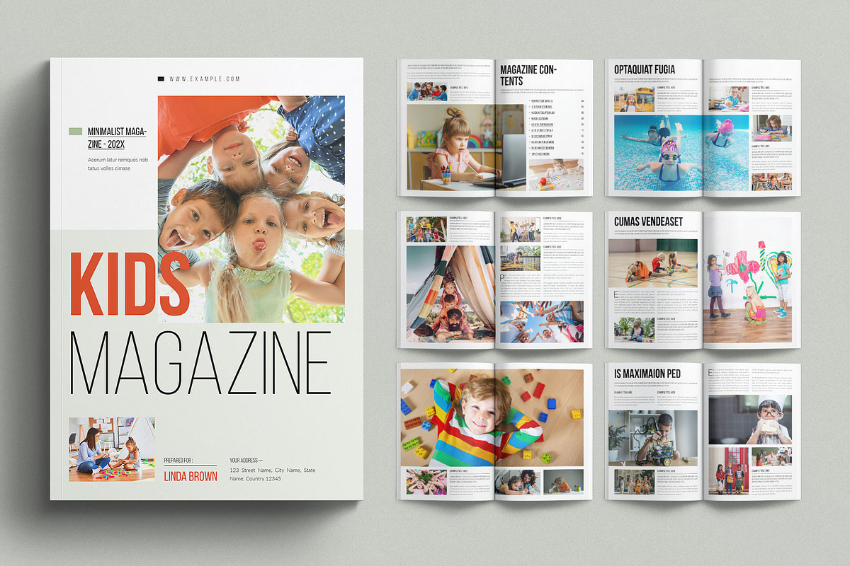 Kids Magazine Template, a Magazine Template by E-Type (Photo 1 of 7)