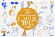 Summer Time Hand-Drawn Illustrations, an Object Graphic by Deveze Art & Co (Thumbnail 1 of 6)