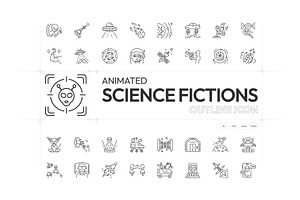 Animated Sci Fi Icons Art, an Outline Icon by Prosymbols