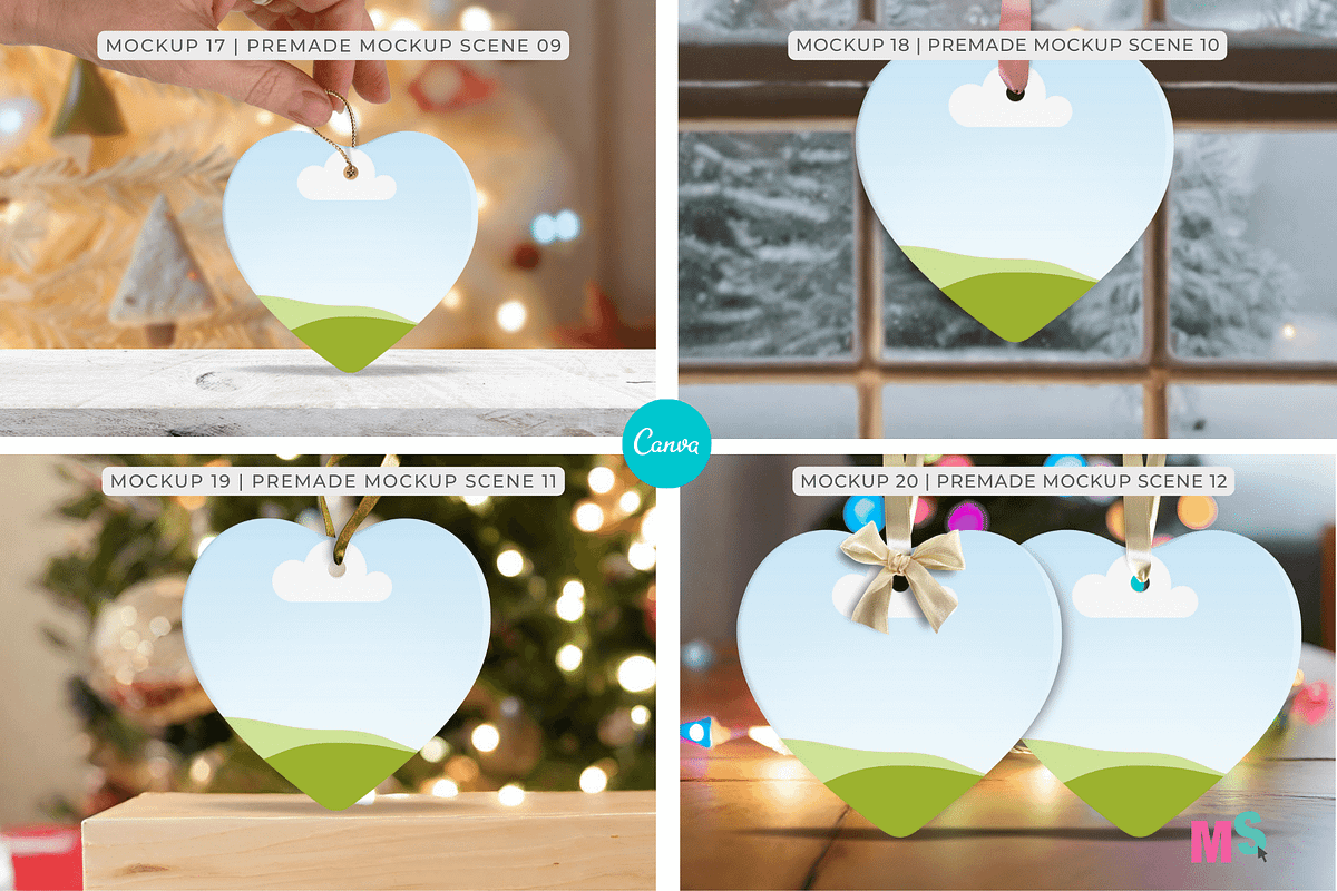 Heart Ceramic Ornament Canva Mockup, a Mockup by Mockup Scene (Photo 8 of 18)