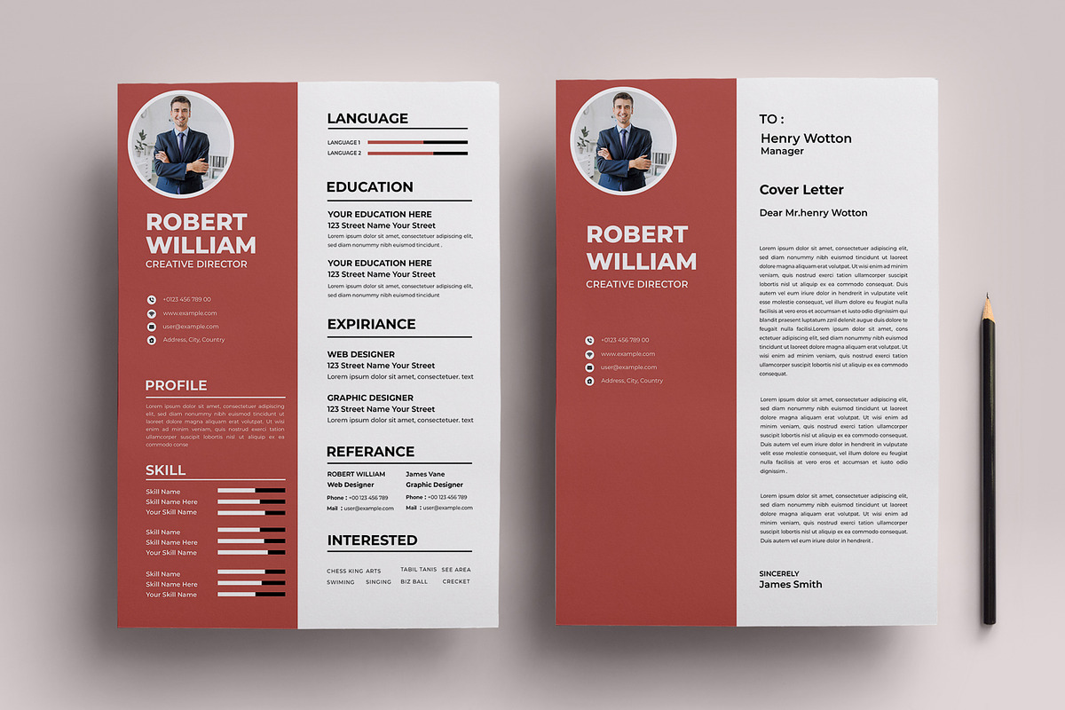 Resume Design Template, a Resume Template by MightyDesign (Photo 1 of 8)