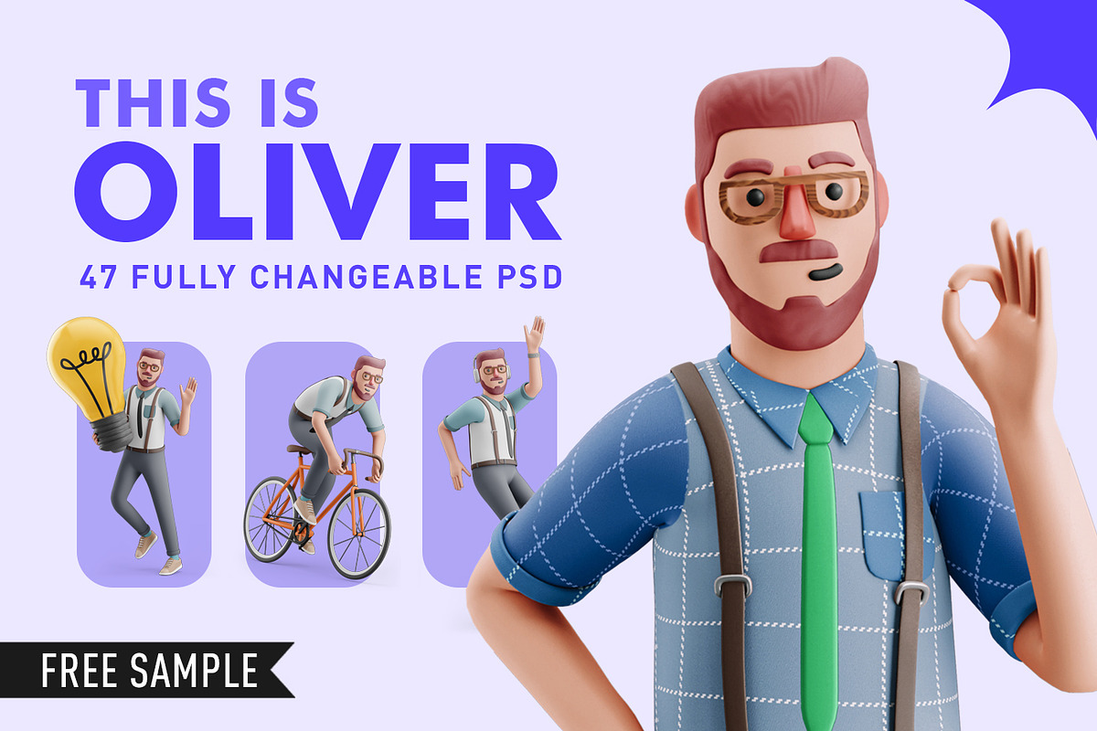 THIS IS OLIVER | 3d character set, a Technology Illustration by As Good As Possible (Photo 1 of 8)