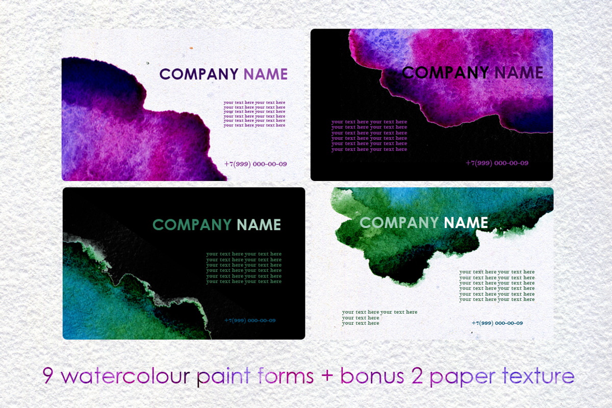 9 Watercolour blots with 2 texture, a Texture Graphic by sundrameda (Photo 2 of 3)