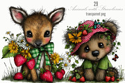 Summer Animals Whimsical Clipart, an Animal Illustration by Designking (Thumbnail 1 of 5)