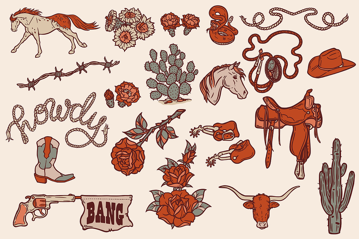 Wild & Western • Cowboy illustration, an Illustration by Pony Gold Studio (Photo 2 of 5)
