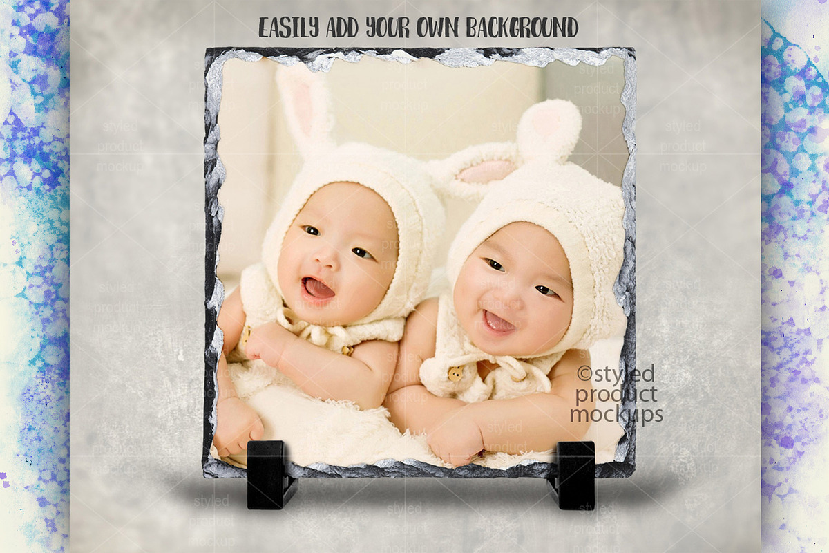Sublimation square slate mockup, a Product Mockup by StyledProductMockups (Photo 3 of 4)