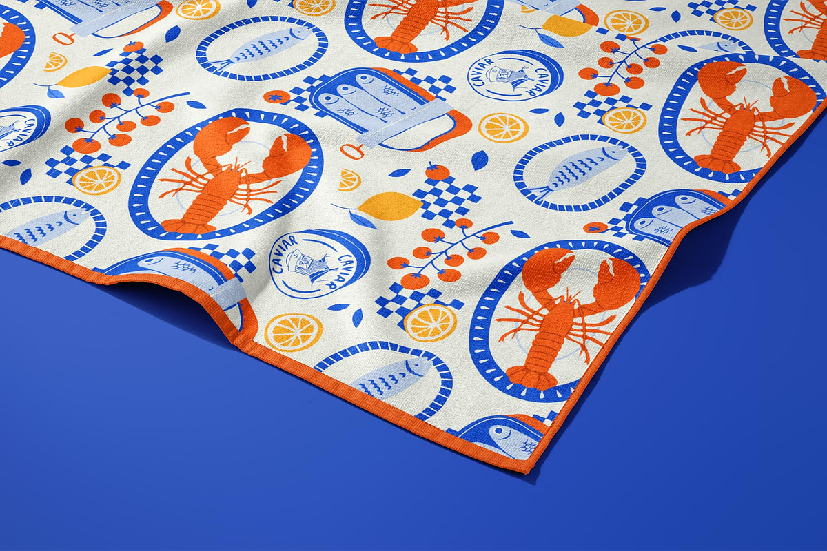 Mediterranean Seafood Pattern, a Pattern Graphic by Dedraw Studio (Photo 2 of 3)