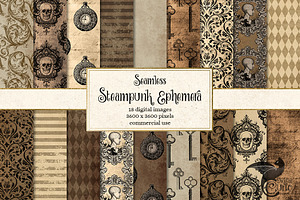 Steampunk Ephemera Digital Paper