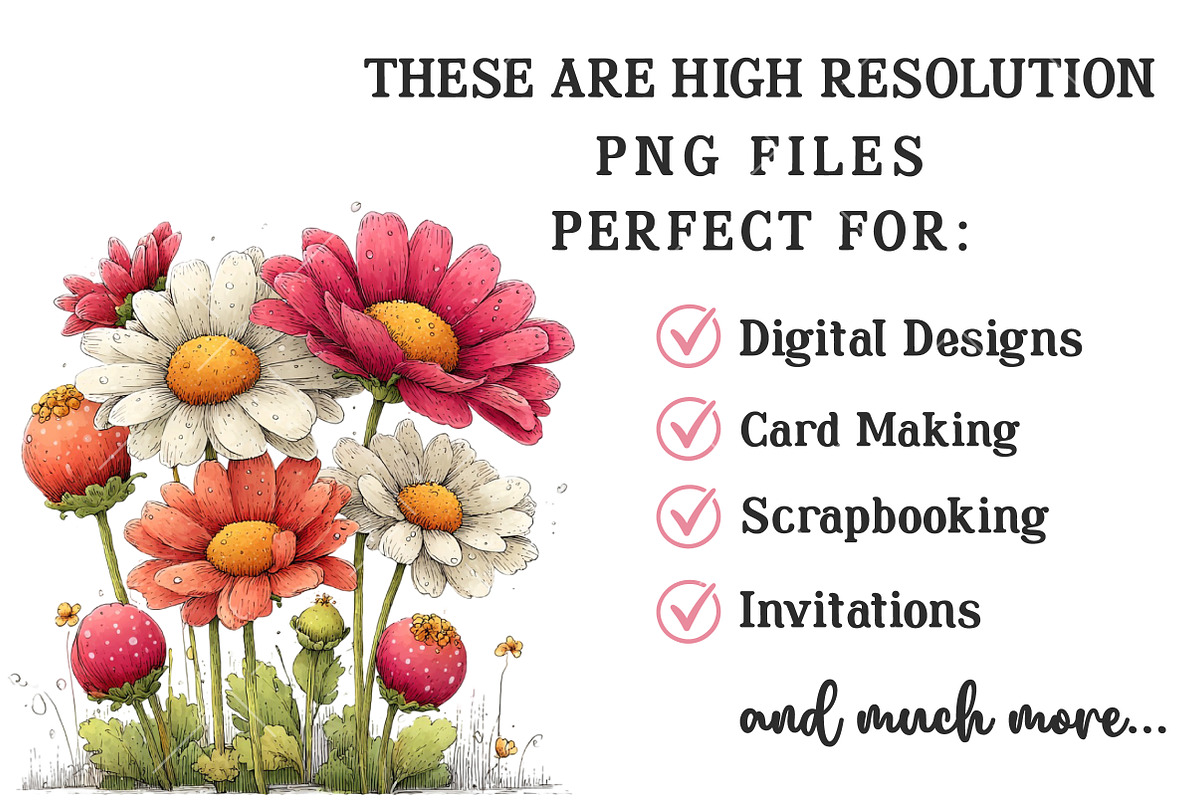 Whimsical Spring Wildflower Clipart, an Illustration by OK Design (Photo 5 of 6)