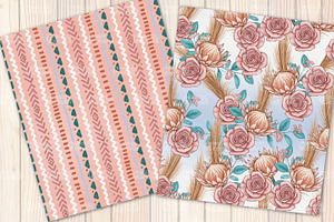 Boho Beach Seamless Pattern Bundle