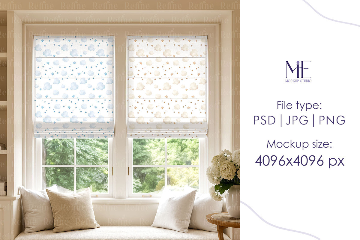 Double Roman Blind Curtain Mockup, a Household Mockup by Mie Mockup Studio (Photo 6 of 7)