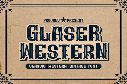 Glaser Western Vintage & Retro Font, a Serif Font by QR Design Studio