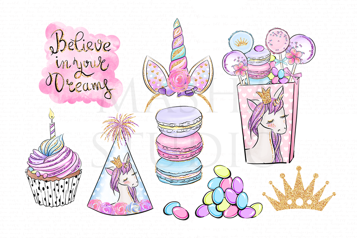 PRINCESS BIRTHDAY clipart, an Illustration by Masha  Studio (Photo 3 of 6)