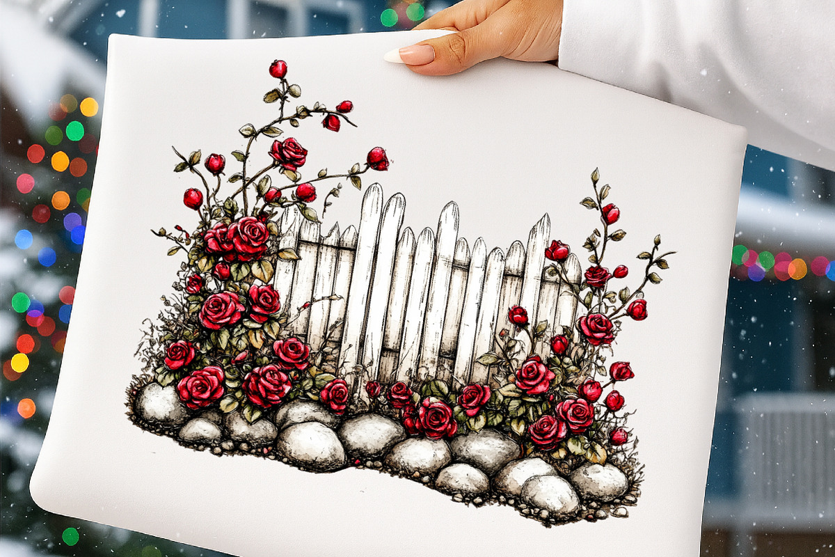 whimsical spring fence clipart, an Illustration by GatewayDesign (Photo 7 of 9)
