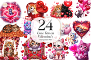 Cute Kitten PNG Clipart with Heart, an Animal Illustration by KennedyStudio (Thumbnail 1 of 5)