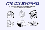 22 Funny cats vector illustration 3, an Animal Illustration by Yanakicc (Thumbnail 2 of 11)