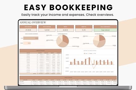 Bookkeeping Spreadsheet Template, a Templates & Theme by MondaySpark