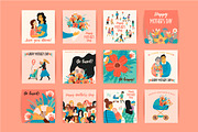 Mother's day card templates, a Decorative Illustration by Nadia Grapes (Thumbnail 2 of 3)