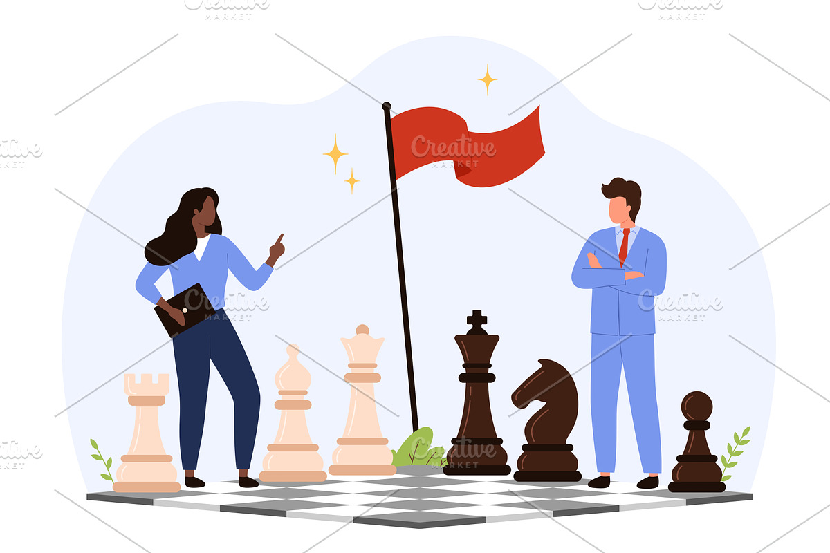 Business strategy competition with, a Finance Illustration by Flashvector