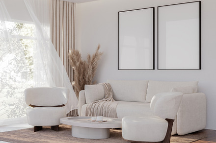 Bright & Modern Living Room with Bla