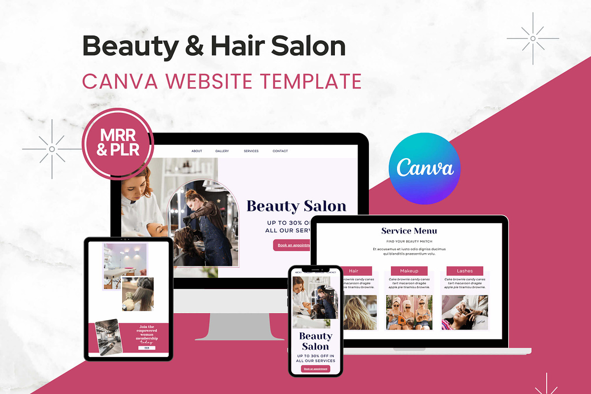 Beauty & Hair Salon Canva Website