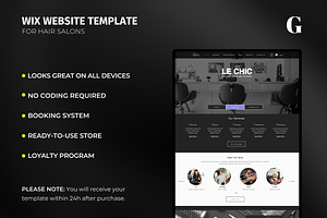 Hair Salon Wix Website Template