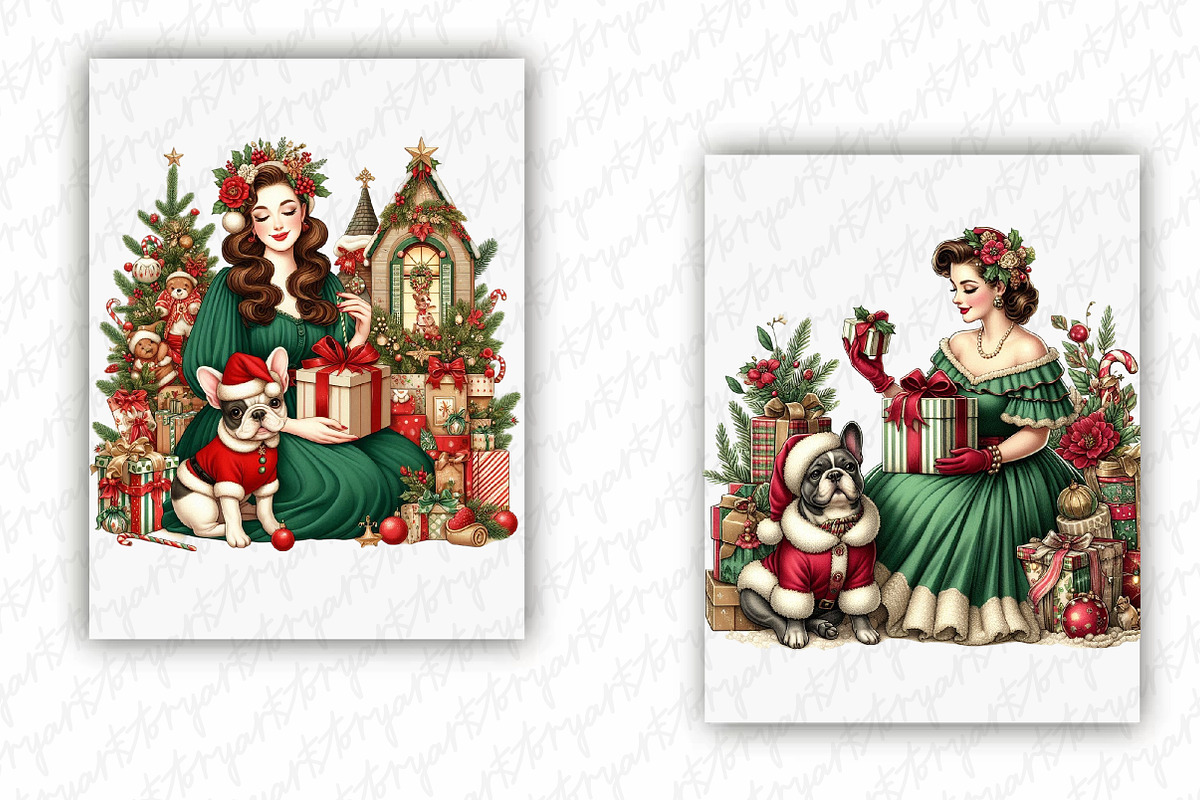 Funny Christmas Vintage Lady, an Object Graphic by designcity5 (Photo 4 of 5)