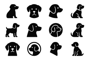 Dog Breed Silhouette Icon Set, a Branding & Logo Template by Vectorium Studio