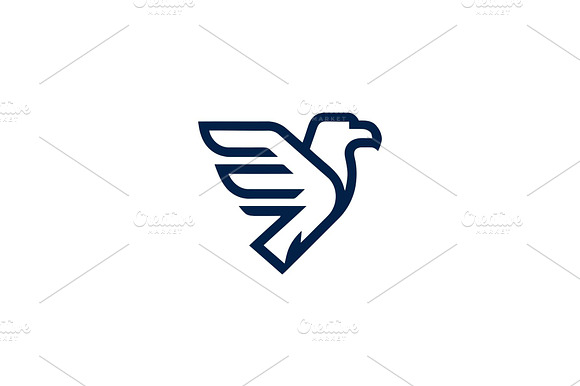 Eagle outline logo in modern style preview 2