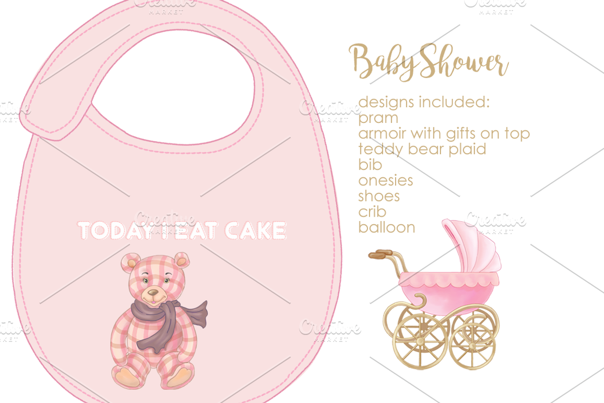 Baby Shower Baby Girl Patterns, an Illustration by Whimseez (Photo 4 of 4)