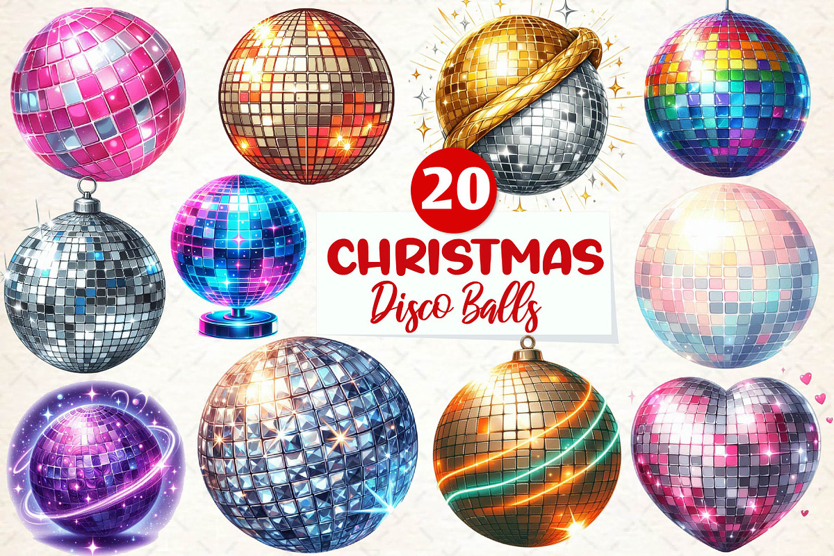 Disco Balls Clipart,, an Illustration by CreationArt (Photo 1 of 5)