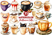 Halloween Coffee Latte Clipart, an Illustration by Dream Creation (Thumbnail 1 of 7)