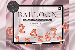 Balloon Number Procreate Builder Set