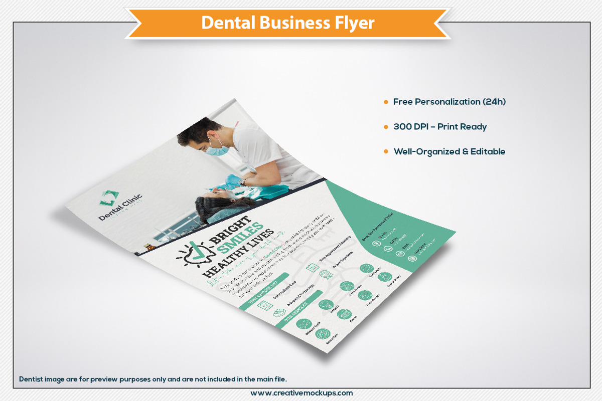 Dental Clinic Flyer Template PSD, a Flyer Template by Plus Media (Photo 3 of 3)