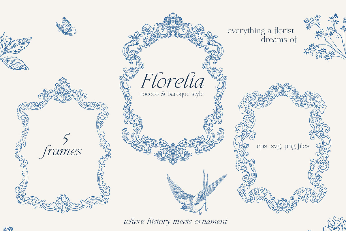 Vintage Floral Victorian Line Art, a Decorative Illustration by Madiwaso (Photo 5 of 9)