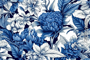 BLUE CHINOISERIE BUNDLE SEAMLESS I