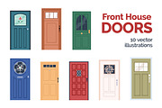Front doors, home entrances set, an Object Illustration by Good Studio (Thumbnail 1 of 6)