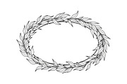 Botanical Oval Wreath Frame Bundle, an Illustration by Designer_Momina (Thumbnail 29 of 51)