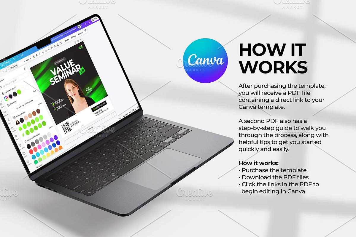 Seminar Digital Flyer | Canva & PSD, a Social Media Template by Vintage Impressions (Photo 3 of 6)