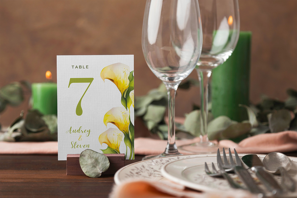 Wedding Template Bundle Calla Lilies, an Invitation Template by MarryMeMoments (Photo 6 of 8)