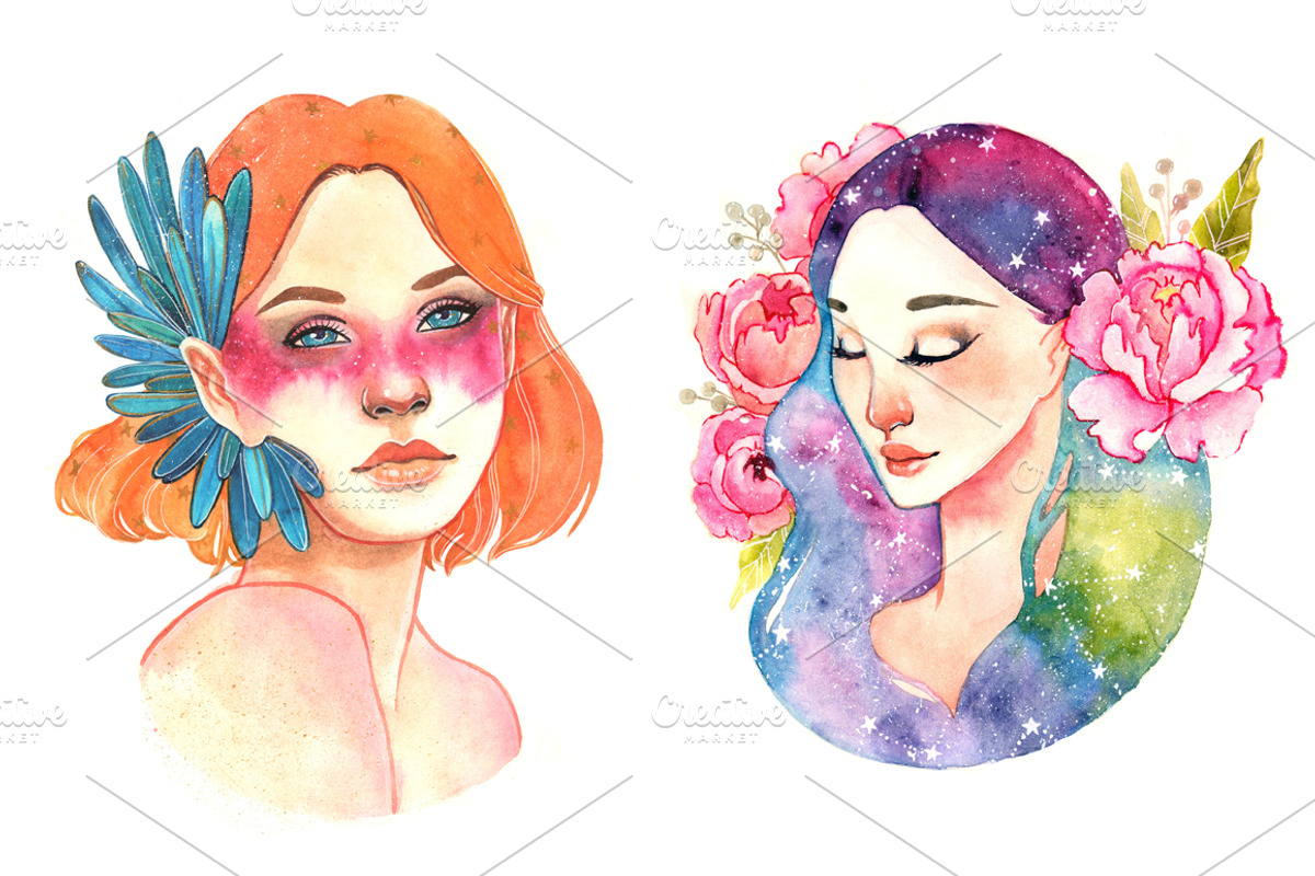 Watercolor posters with fairies., an Illustration by Vavavka (Photo 2 of 5)