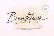 Breaktown - Stylish Brush Font, a Script Font by Pixesia Studio (Thumbnail 1 of 13)
